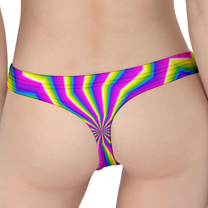 Green Dizzy Moving Optical Illusion Women's Thong