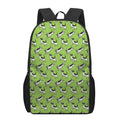Green Doodle Bull Terrier Pattern Print 17 Inch Backpack