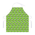 Green Doodle Bull Terrier Pattern Print Adjustable Apron