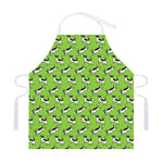 Green Doodle Bull Terrier Pattern Print Adjustable Apron