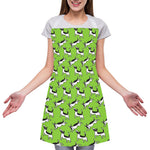 Green Doodle Bull Terrier Pattern Print Adjustable Apron
