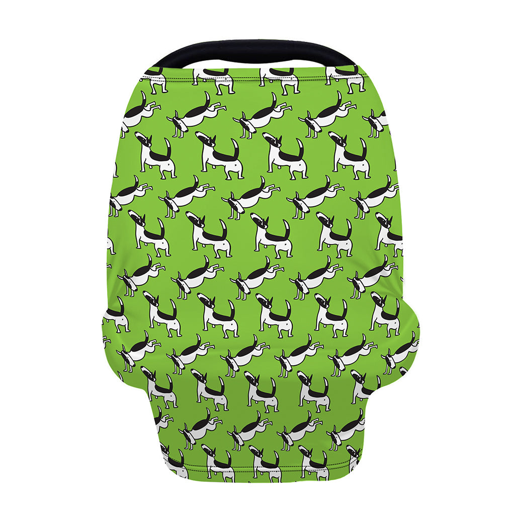 Green Doodle Bull Terrier Pattern Print Baby Seat Cover