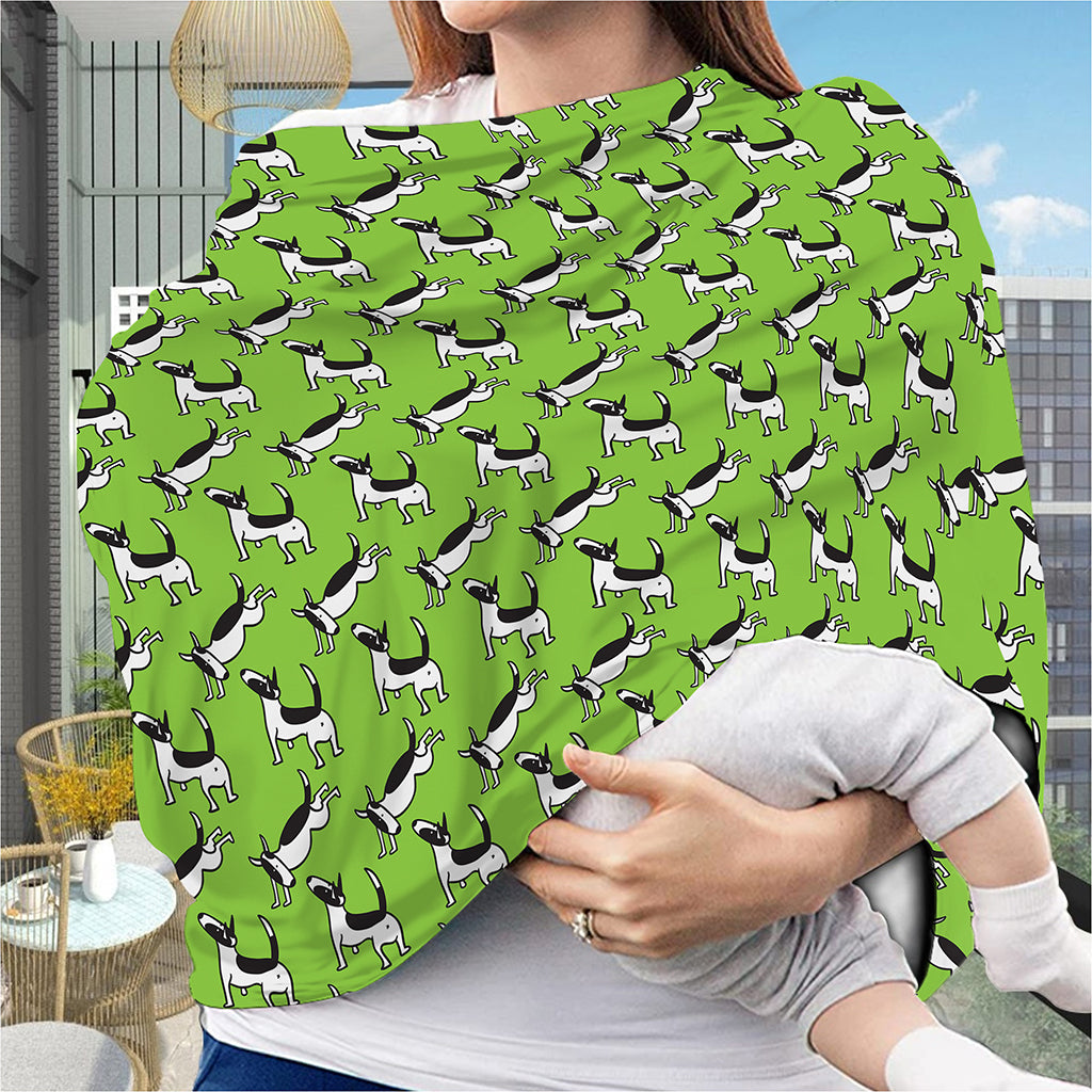 Green Doodle Bull Terrier Pattern Print Baby Seat Cover