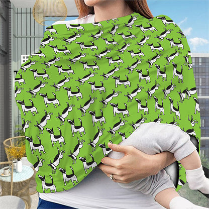 Green Doodle Bull Terrier Pattern Print Baby Seat Cover