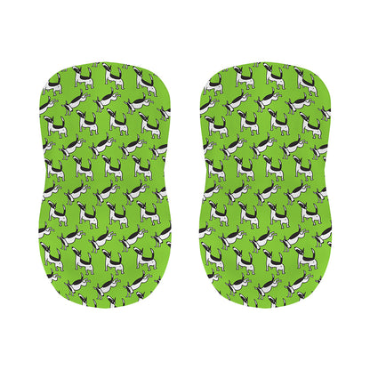 Green Doodle Bull Terrier Pattern Print Bar Stool Covers
