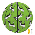 Green Doodle Bull Terrier Pattern Print Basketball