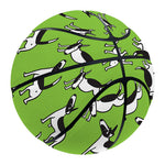 Green Doodle Bull Terrier Pattern Print Basketball
