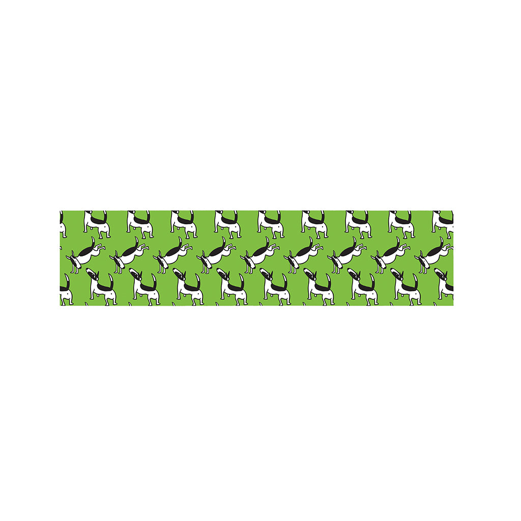 Green Doodle Bull Terrier Pattern Print Bed Runner
