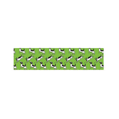 Green Doodle Bull Terrier Pattern Print Bed Runner