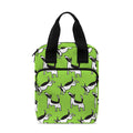 Green Doodle Bull Terrier Pattern Print Bible Tote Bag