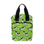 Green Doodle Bull Terrier Pattern Print Bible Tote Bag