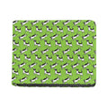 Green Doodle Bull Terrier Pattern Print Bifold Wallet