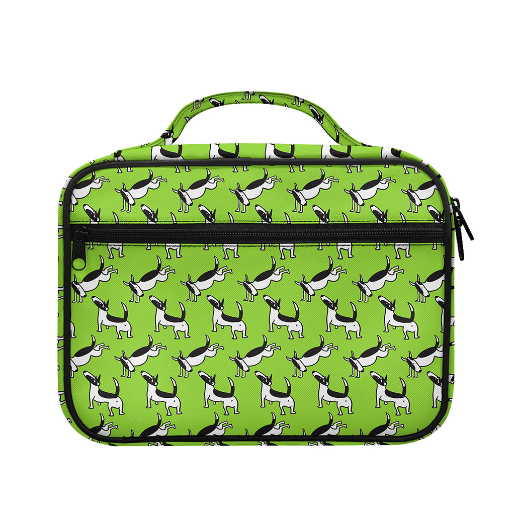 Green Doodle Bull Terrier Pattern Print Briefcase Bible Bag