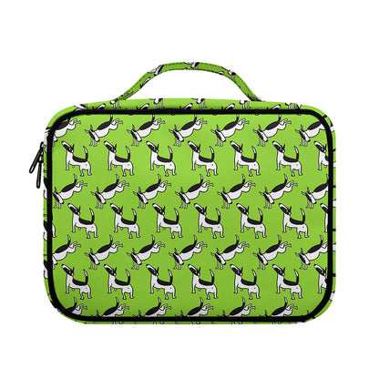 Green Doodle Bull Terrier Pattern Print Briefcase Bible Bag