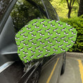 Green Doodle Bull Terrier Pattern Print Car Side Mirror Covers