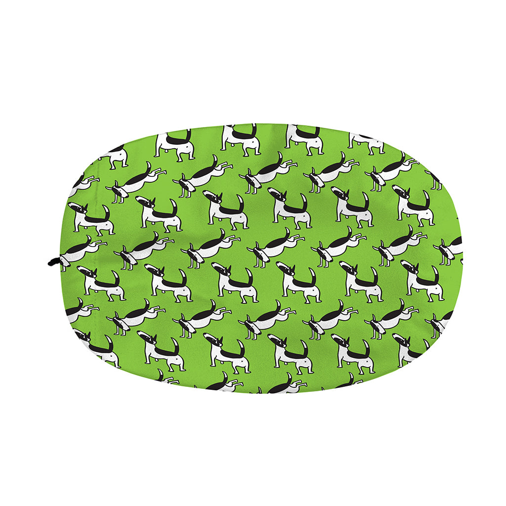 Green Doodle Bull Terrier Pattern Print Car Side Mirror Covers