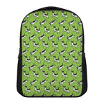 Green Doodle Bull Terrier Pattern Print Casual Backpack