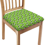 Green Doodle Bull Terrier Pattern Print Chair Cushion Cover
