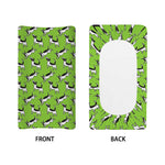 Green Doodle Bull Terrier Pattern Print Changing Pad Cover