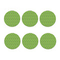 Green Doodle Bull Terrier Pattern Print Coaster Set
