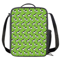 Green Doodle Bull Terrier Pattern Print Crossbody Lunch Bag