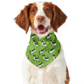 Green Doodle Bull Terrier Pattern Print Dog Bandana