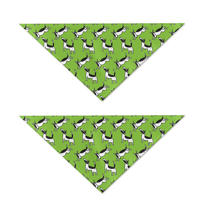 Green Doodle Bull Terrier Pattern Print Dog Bandana