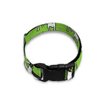 Green Doodle Bull Terrier Pattern Print Dog Collar