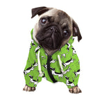 Green Doodle Bull Terrier Pattern Print Dog Zip Up Hoodie