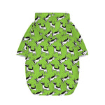 Green Doodle Bull Terrier Pattern Print Dog Zip Up Hoodie
