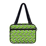 Green Doodle Bull Terrier Pattern Print Double Strap Bible Bag