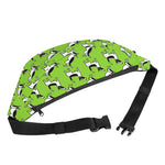Green Doodle Bull Terrier Pattern Print Fanny Pack