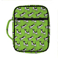 Green Doodle Bull Terrier Pattern Print Front Pocket Bible Bag