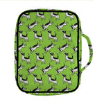 Green Doodle Bull Terrier Pattern Print Front Pocket Bible Bag