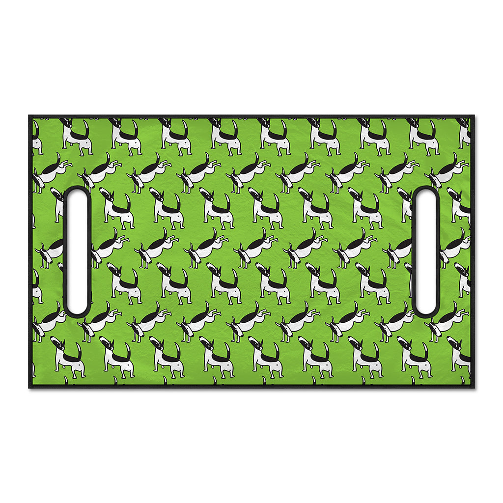 Green Doodle Bull Terrier Pattern Print Golf Cart Seat Cover