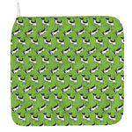 Green Doodle Bull Terrier Pattern Print Hand Towel