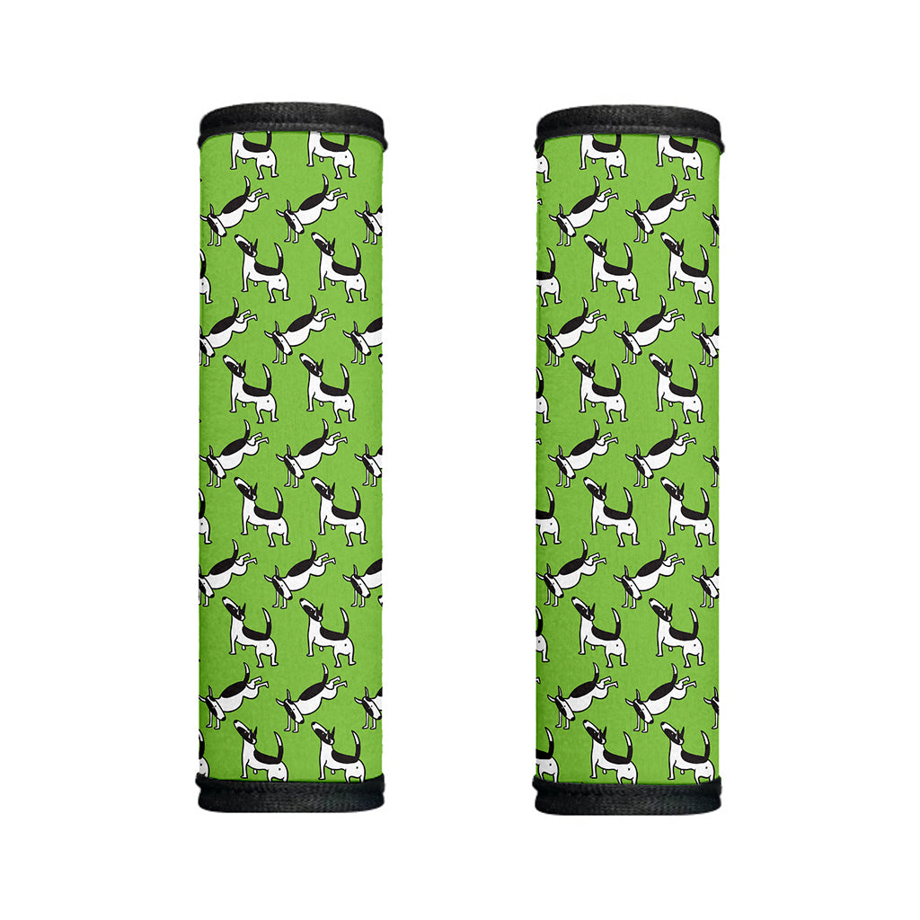 Green Doodle Bull Terrier Pattern Print Handle Covers