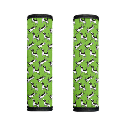Green Doodle Bull Terrier Pattern Print Handle Covers
