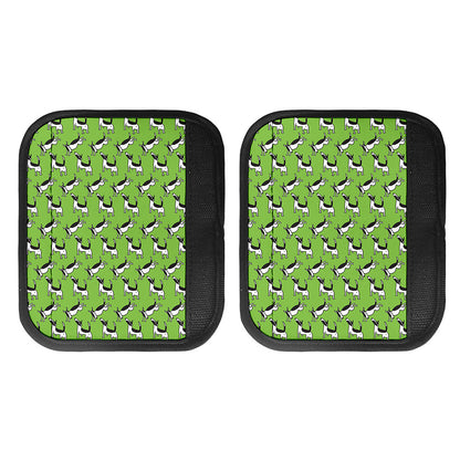 Green Doodle Bull Terrier Pattern Print Handle Covers