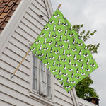 Green Doodle Bull Terrier Pattern Print House Flag
