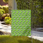 Green Doodle Bull Terrier Pattern Print House Flag