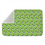 Green Doodle Bull Terrier Pattern Print Indoor Door Mat