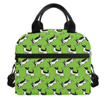 Green Doodle Bull Terrier Pattern Print Insulated Lunch Bag