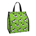 Green Doodle Bull Terrier Pattern Print Insulated Lunch Tote