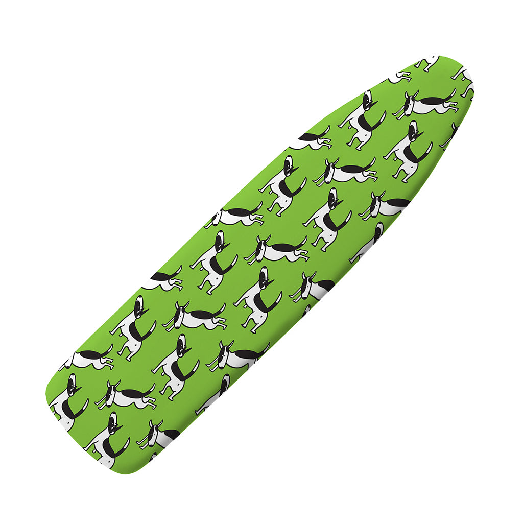 Green Doodle Bull Terrier Pattern Print Ironing Board Cover