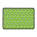 Green Doodle Bull Terrier Pattern Print Kitchen Mat