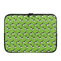 Green Doodle Bull Terrier Pattern Print Laptop Sleeve