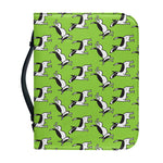 Green Doodle Bull Terrier Pattern Print Leather Bible Cover