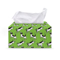 Green Doodle Bull Terrier Pattern Print Leather Tissue Box Cover