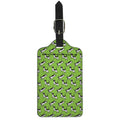 Green Doodle Bull Terrier Pattern Print Luggage Tag